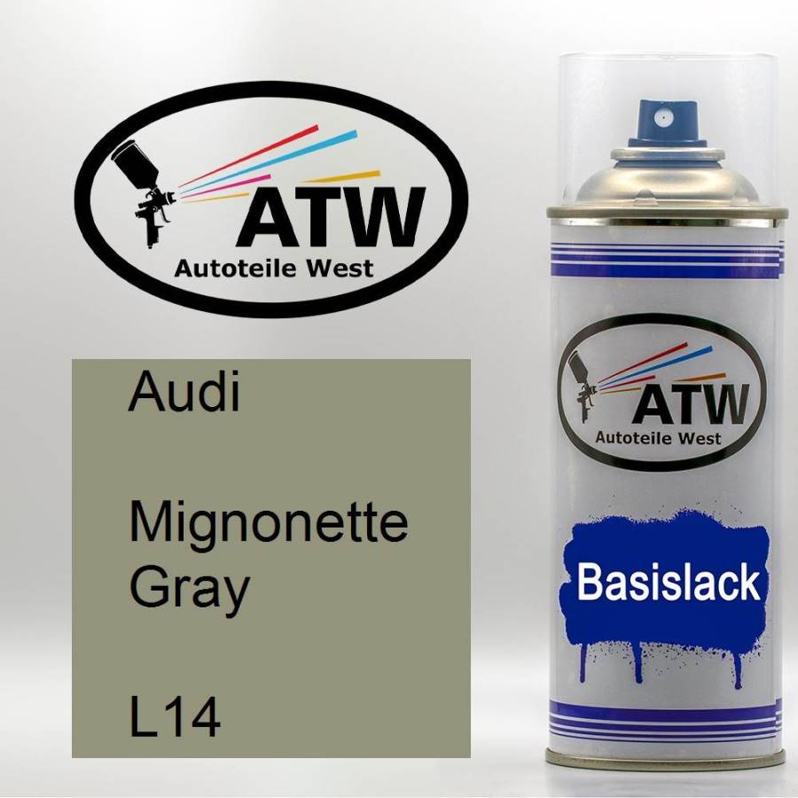 Audi, Mignonette Gray, L14: 400ml Sprühdose, von ATW Autoteile West.